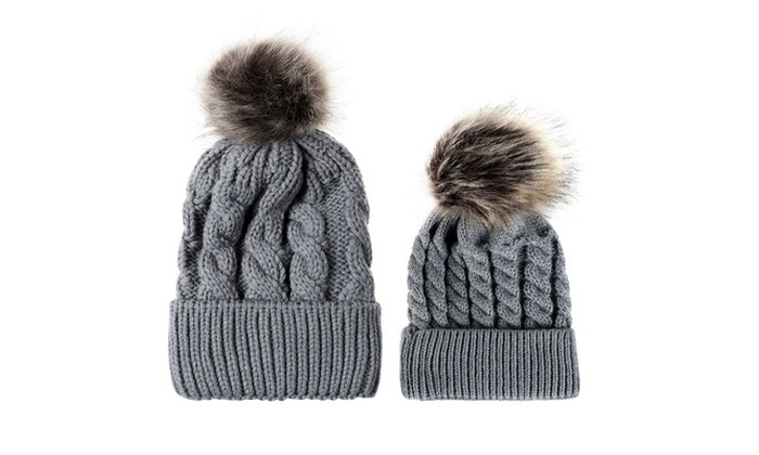 grey pom pom hat baby