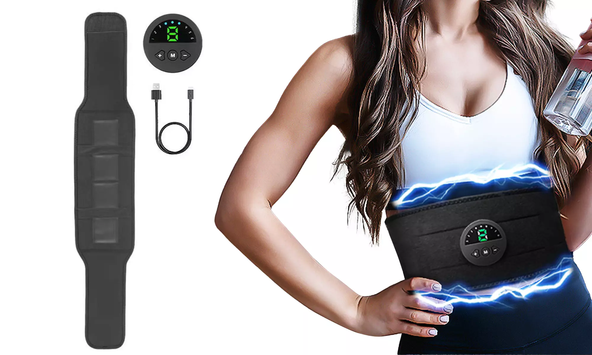 Weight Loss 9 Vibration Electric Waist Trainer Slimming Belt Fitness Massager - Primary Image