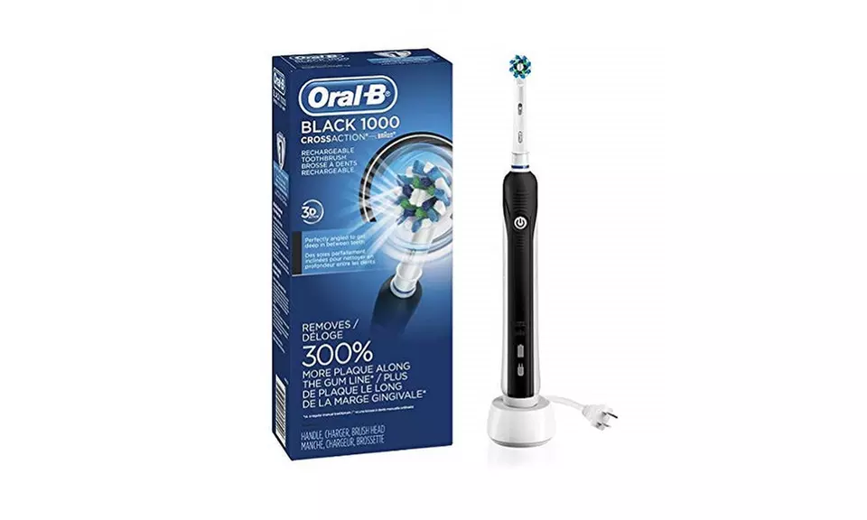 Oral-B Black Pro 1000 Power Rechargeable Electric Toothbrush Powered by Braun - Second Medium