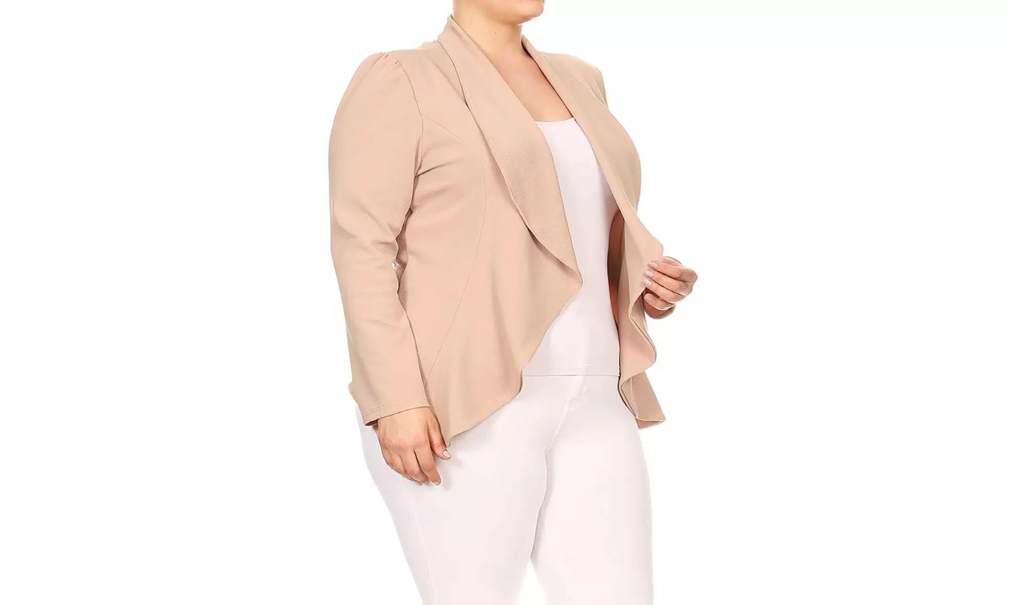 MOA Collection Womens Open Front Blazer with Plus Size