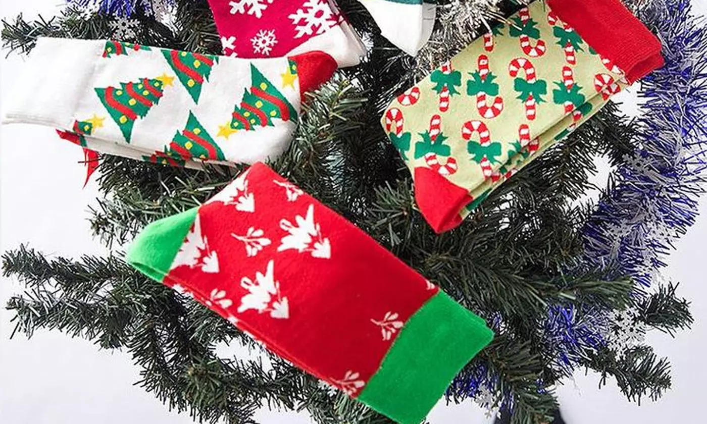 4 Pack Christmas Socks Gift One Size