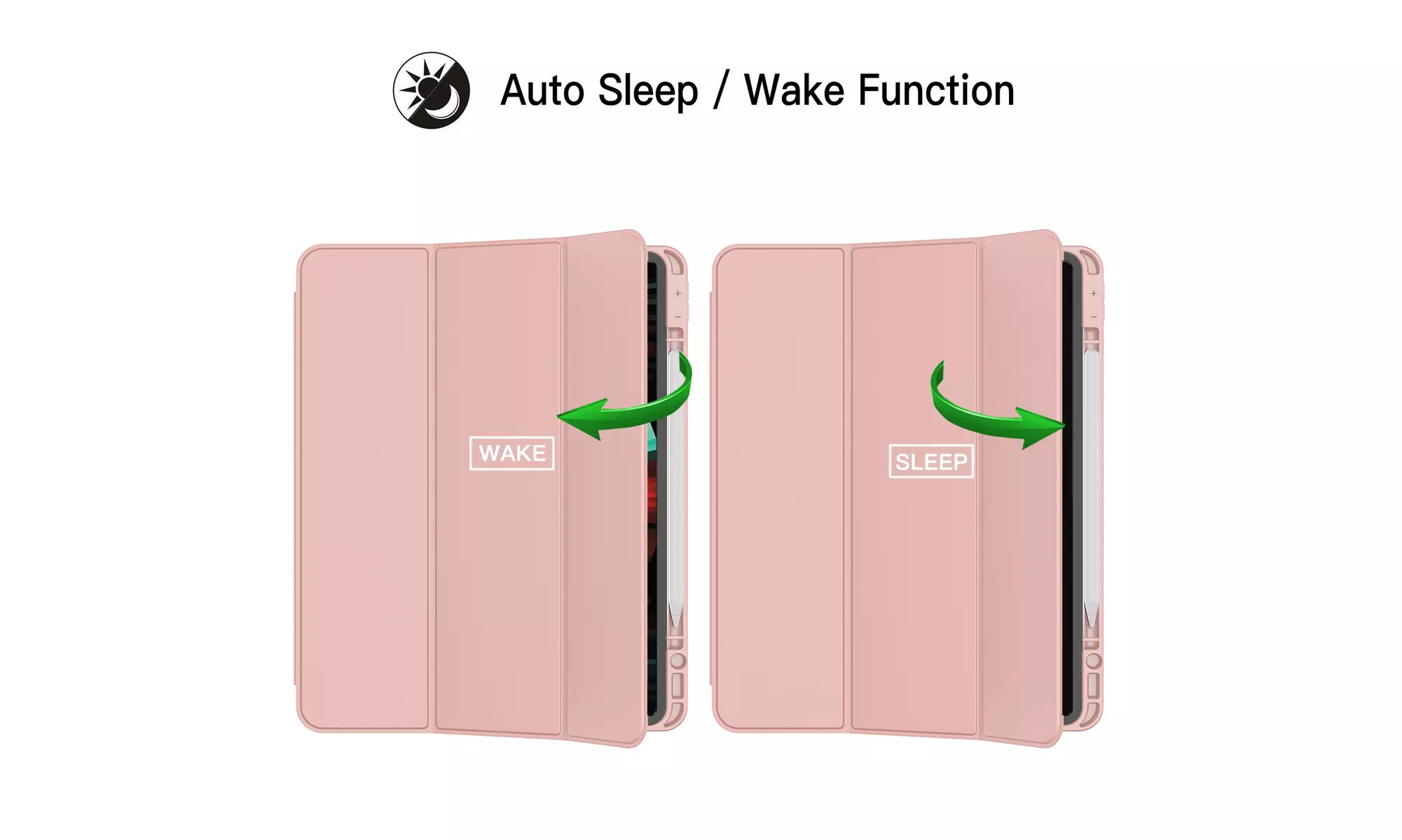 iPad Pro 12.9'' (2022/2021) Case with Pencil Holder, Support 2nd Pencil Charging