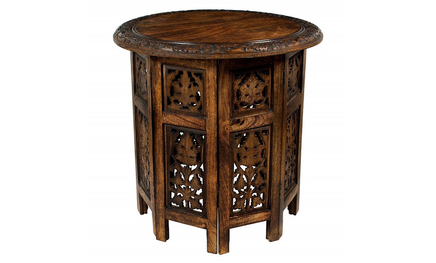 cotton craft jaipur solid wood hand carved accent coffee table