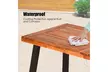 5 -Piece Acacia Wood Dining Set w/2 Wicker Chair 2 Bench Umbrella Hole - Second Medium