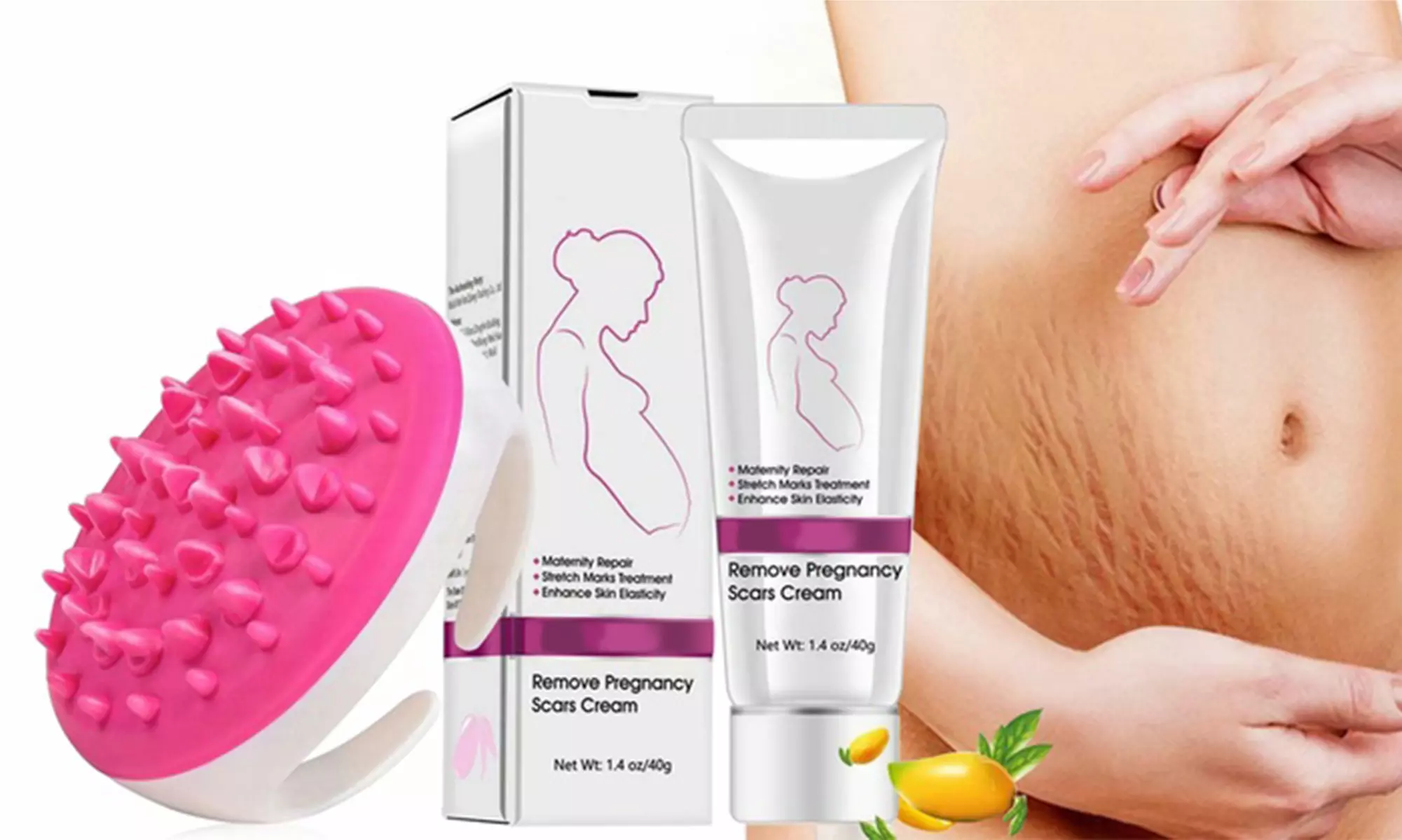 Mango Stretch Marks and Scar Repair Cream & Body Brush Kit - Primary Image