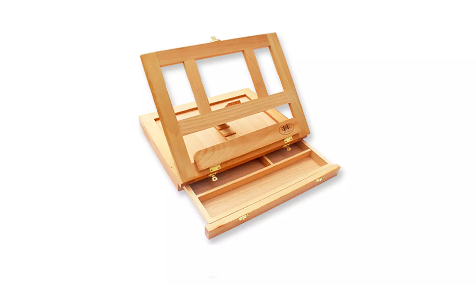 Adjustable Gears Drawer Style Beech Tabletop Easel Burlywood - Primary Image