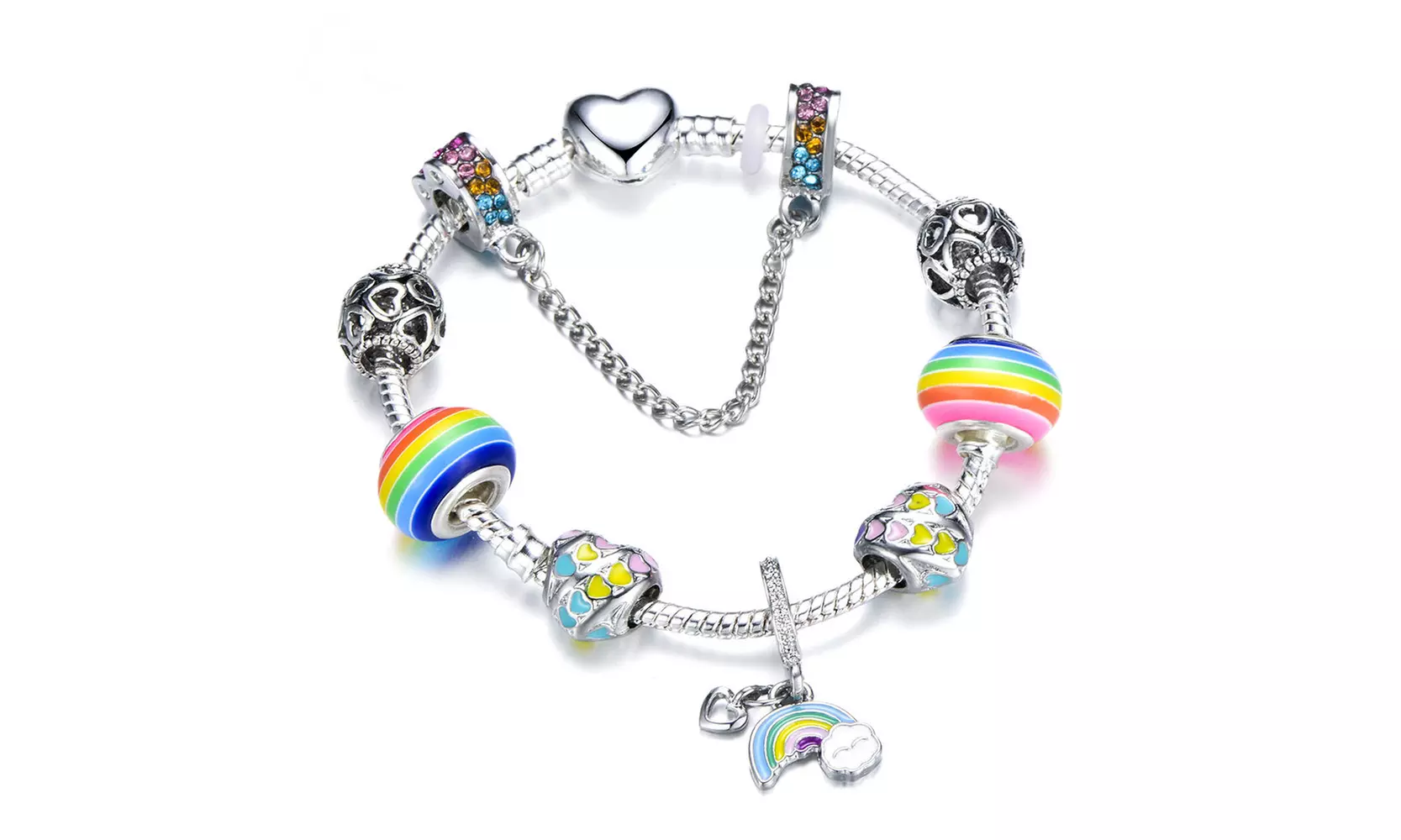  "Over the Rainbow" Pandora Inspired Euro Charm Bracelet    - Primary Image