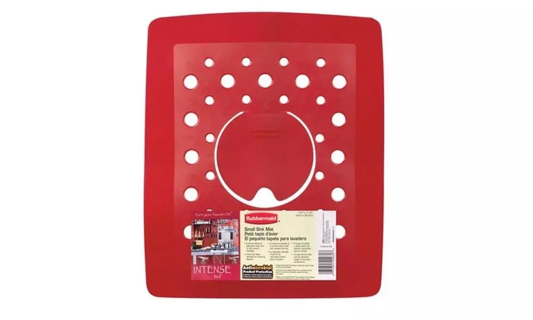 Rubbermaid 2993-AR RED 11.4 x 13.5 in. Red Sink Mat - Primary Image