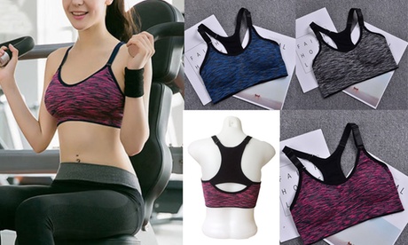 3-Pack Womens Padded Racerback Sports Bras Workout Yoga Bra XL Wire Free Racerback