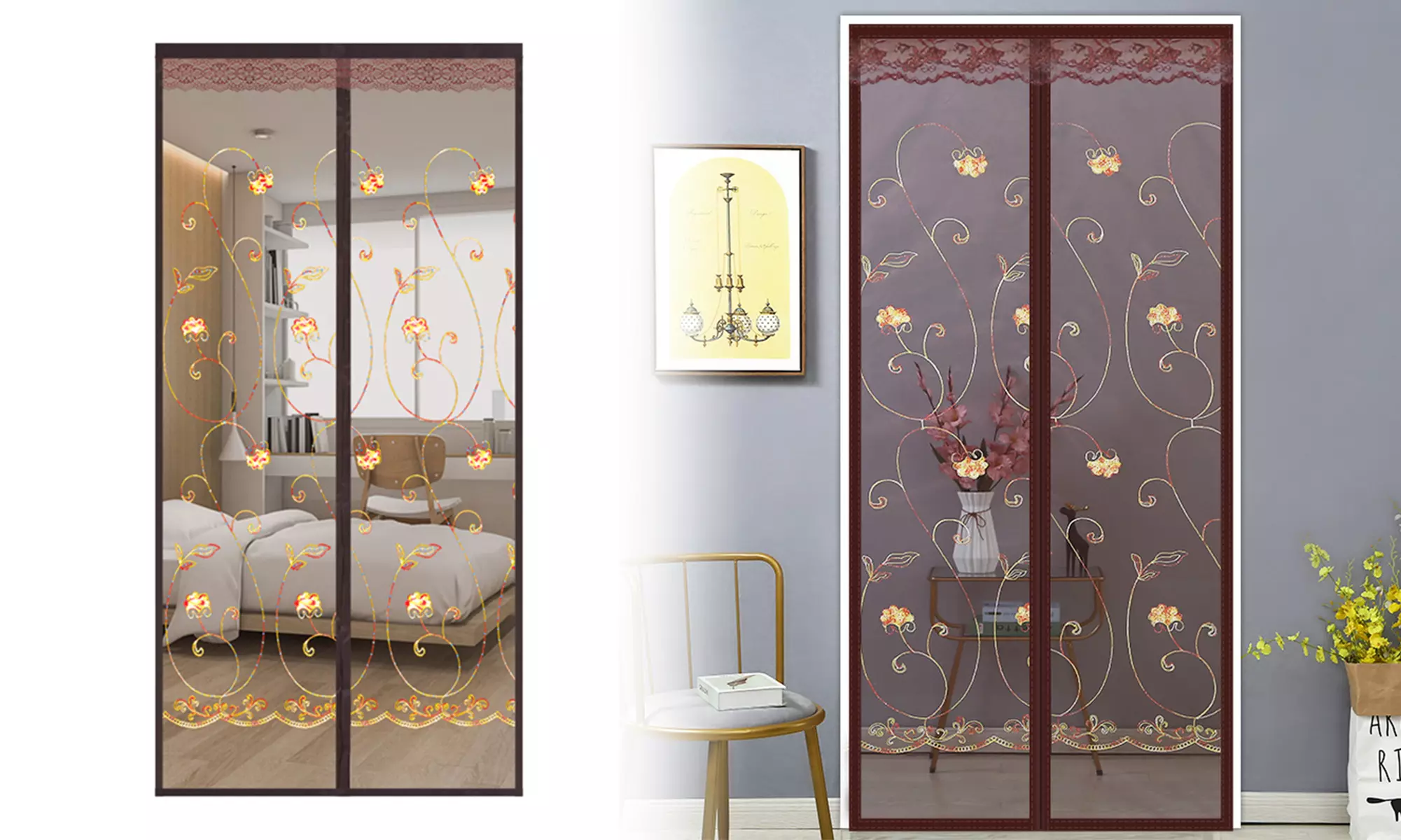 Retractable Mesh Screen Doors Magnetic Screen Door Closure for Prevent Insects - Primary Image