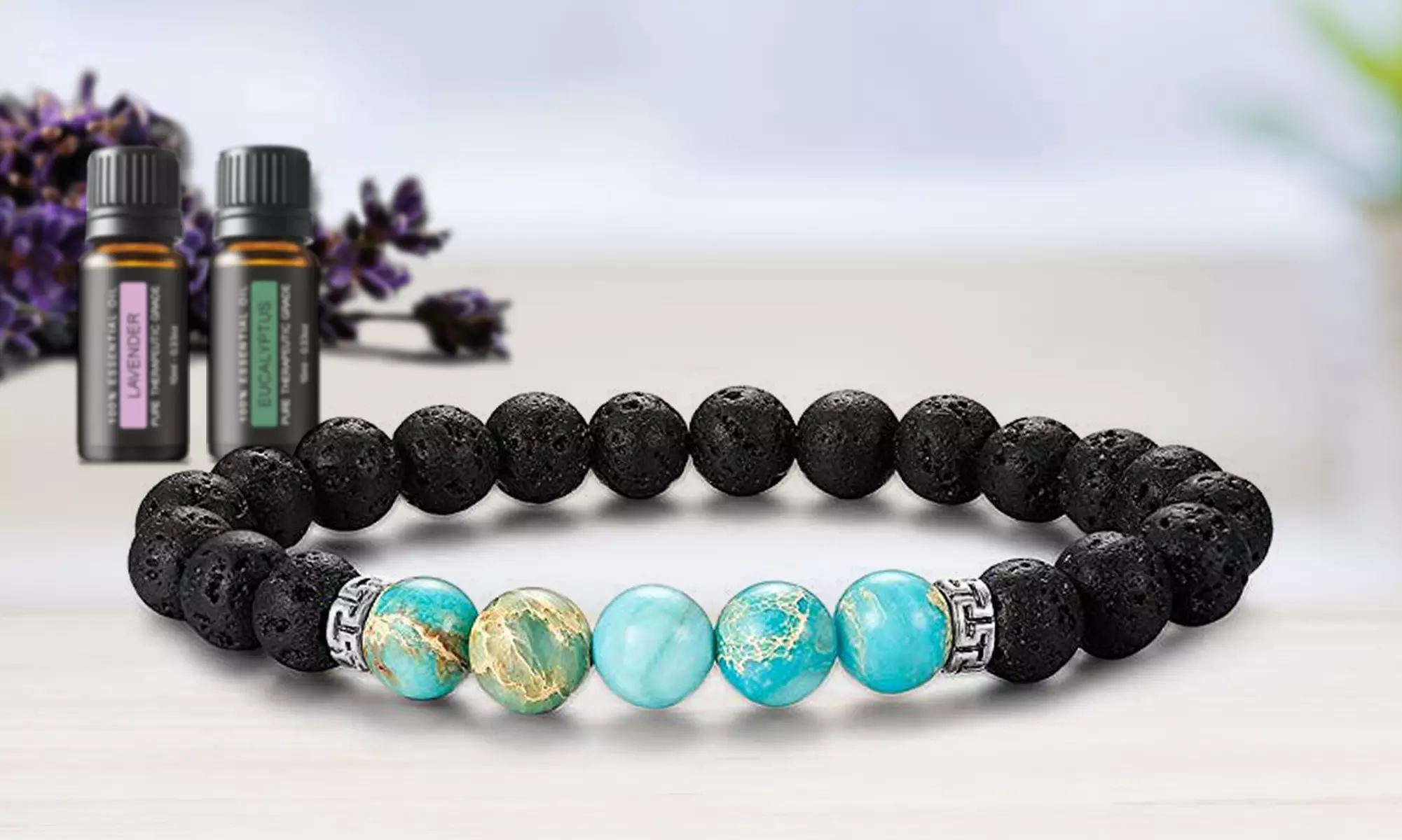 Natural Agate Diffuser Bracelet with Optional Essential Oils