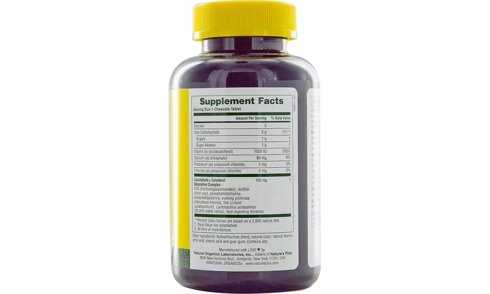 Nature's Plus Adult's Chewable Vitamin D3 1000 IU - Primary Image