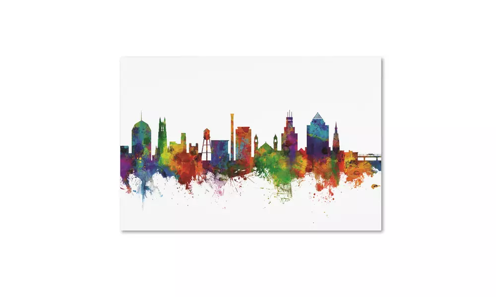 Michael Tompsett 'Durham North Carolina Skyline II' Canvas Art - Primary Image