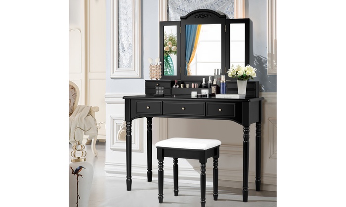 dressing table with fold up mirror