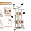 Image 6: 70'' Cat Tree Condo Sisal-Covered Scratching Posts Mouse Toy Pet Home Beige/Navy