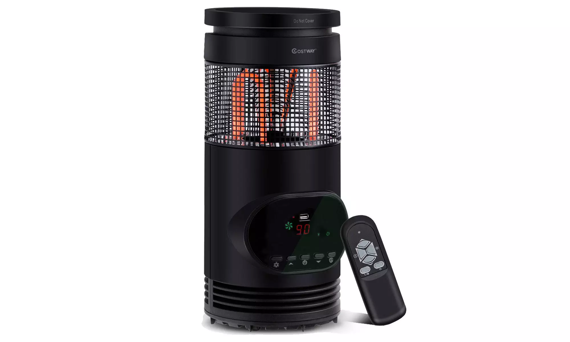 Portable Electric Space Heater 1500W Indoor Adjustable Thermostat Remote Control - Primary Image