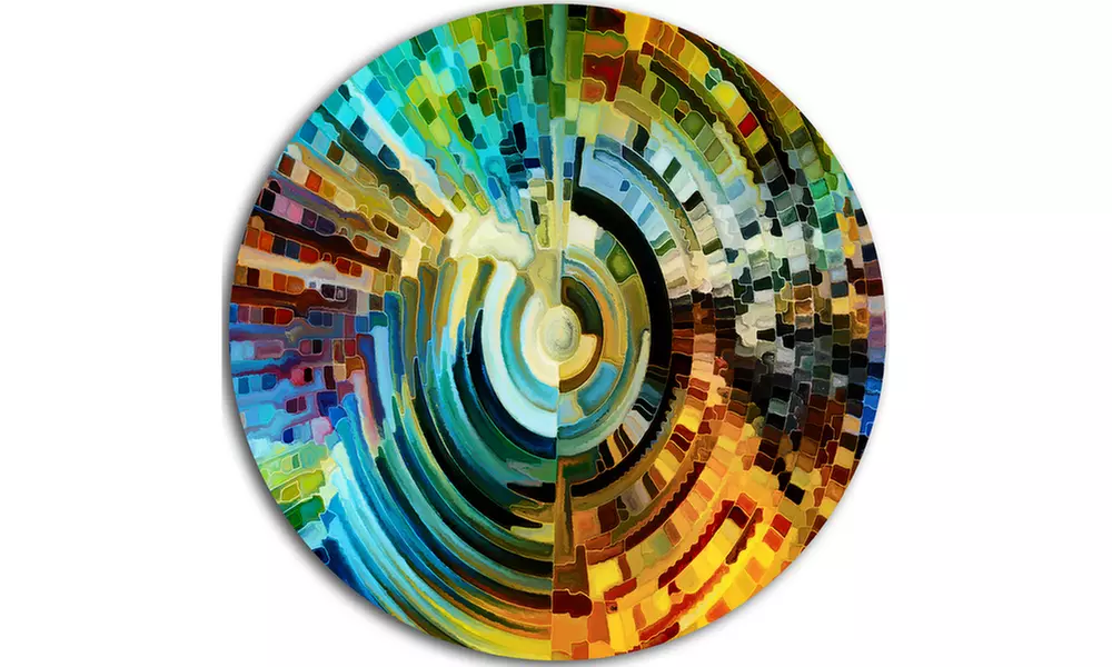 Paths of Stained Glass' Abstract Metal Artwork - Second Medium
