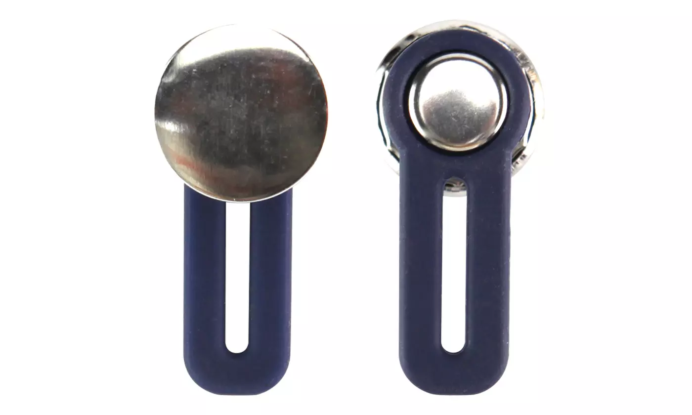 5 Pack No Sew Elastic Metal Jeans Retractable Button Pant Waistband Expander