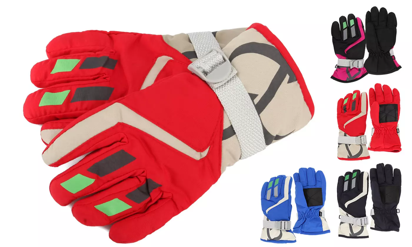 Kids Winter Ski Gloves Snow Warm Windproof Outdoor Sports Gloves