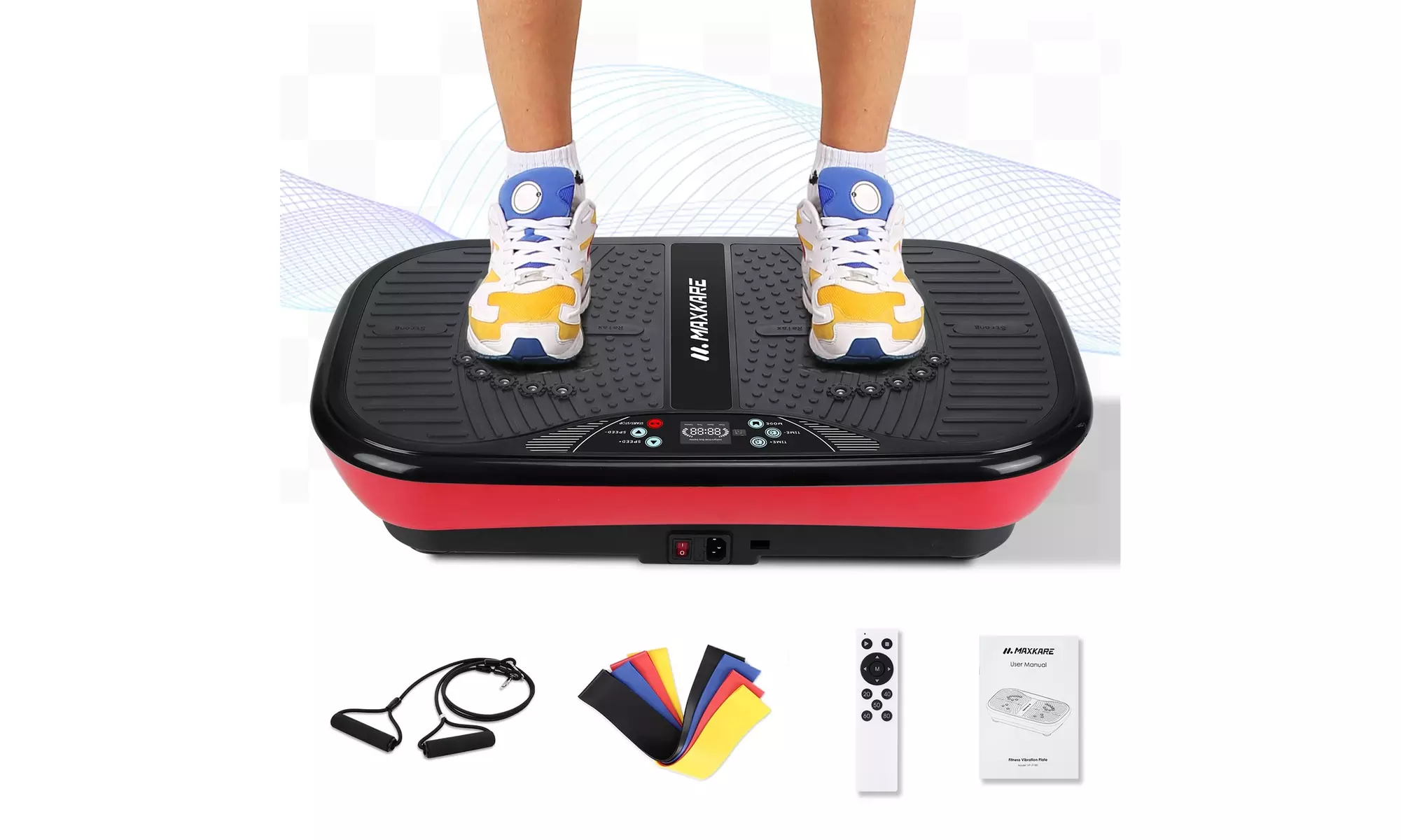 MaxKare Vibration Platform Loop Bands Multiple Modes Fitness Platform  - Primary Image