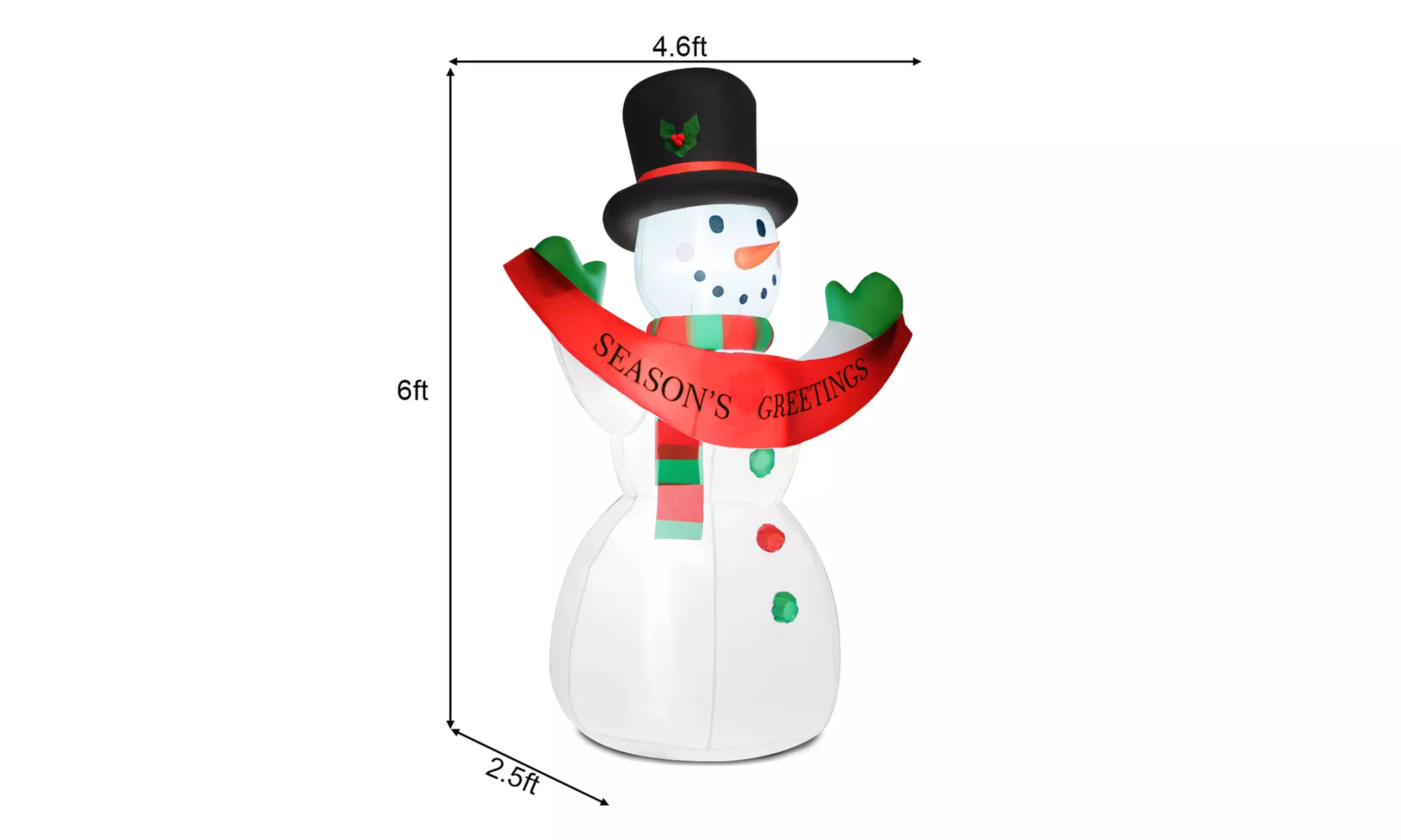 Costway Inflatable 6FT LED Christmas Snowman Blow-Up Holiday Party Decorations