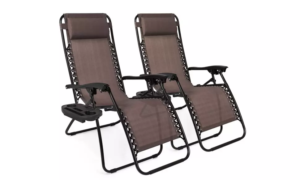 2 - Steel Mesh Zero Gravity Reclining Lounge Chairs