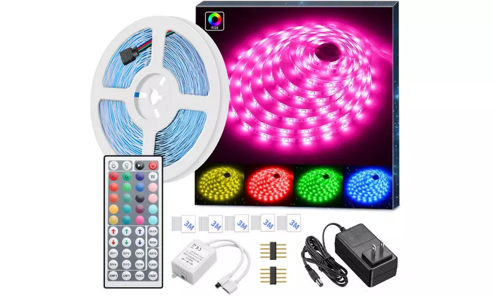 MINGER LED Strip Lights, 16.4ft RGB LED Light Strip 5050 LED Tape Lights - Primary Image