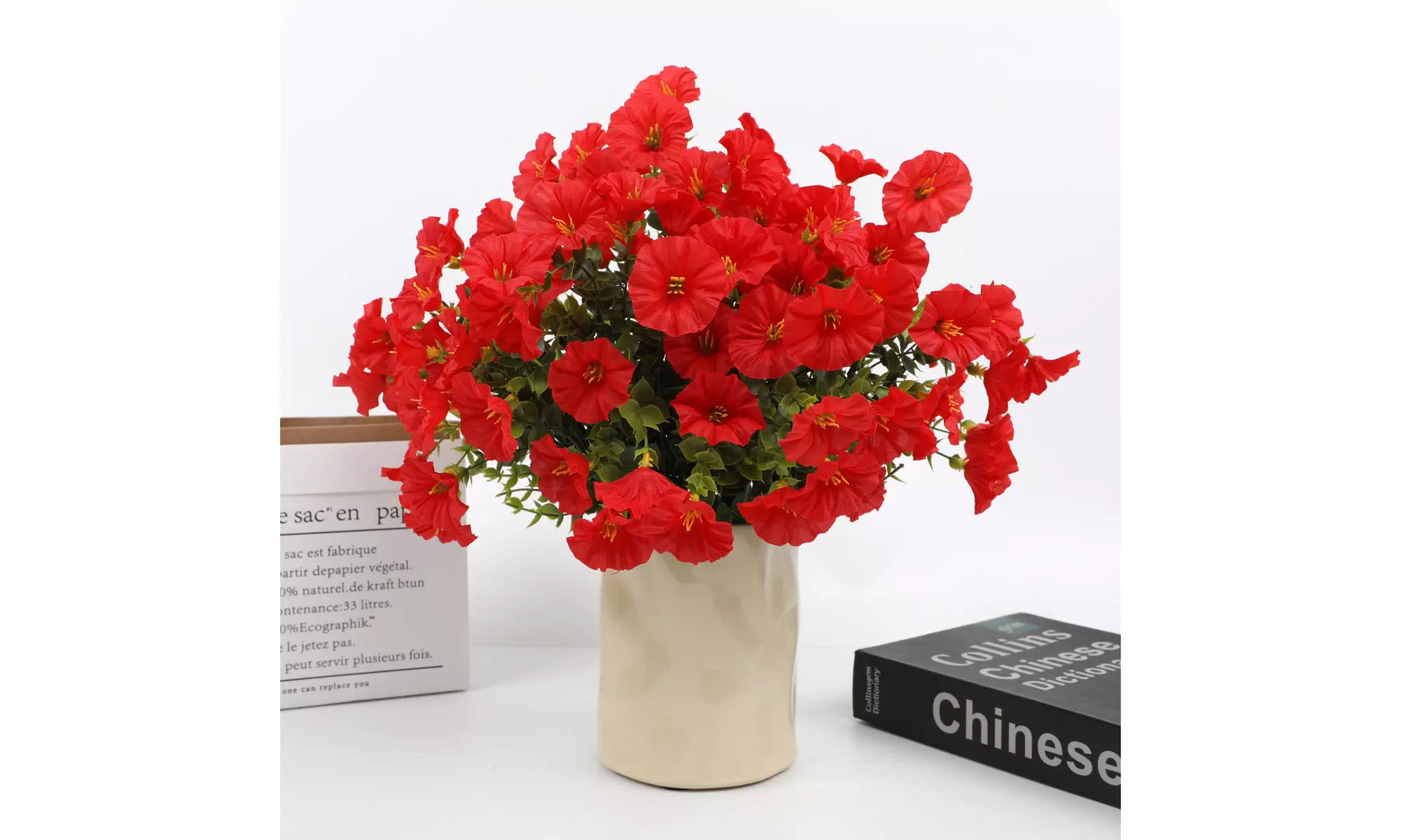 ItBelongs2U Artificial Morning Glory Flower No-Fade Plastic Greenery Bundles