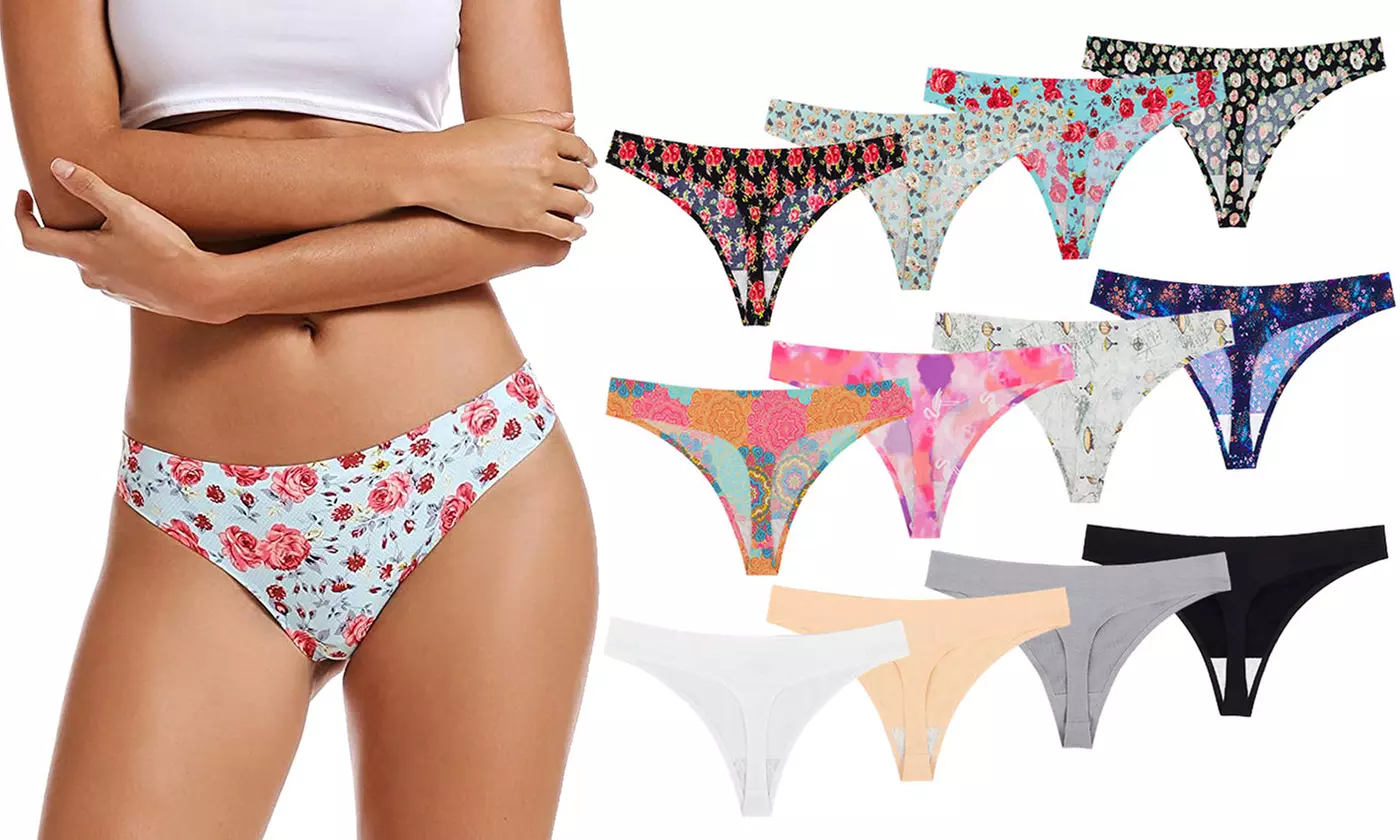 Women's Seamless Thongs Low Rise G-String No Show Bonded Breathable Underwears - Primary Image