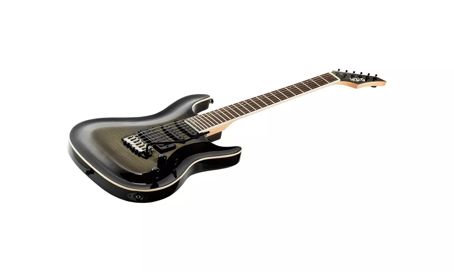 Indio Helix Flamed Maple Electric Guitar with Gig Bag Charcoal Burst - Primary Image
