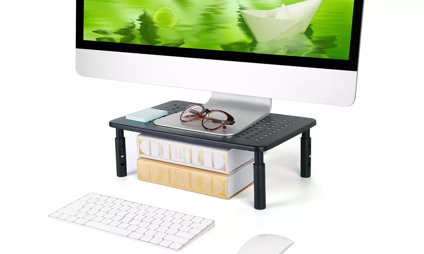 iMounTEK Monitor Stand Riser 3 Height Adjustable Metal Desk Riser Organizer