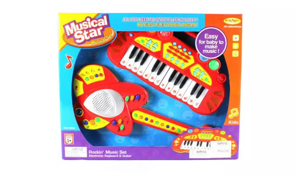Lil Rockin' Music Star Toy Guitar/Keyboard Set, Music/Sounds (Colors Vary) - Primary Image