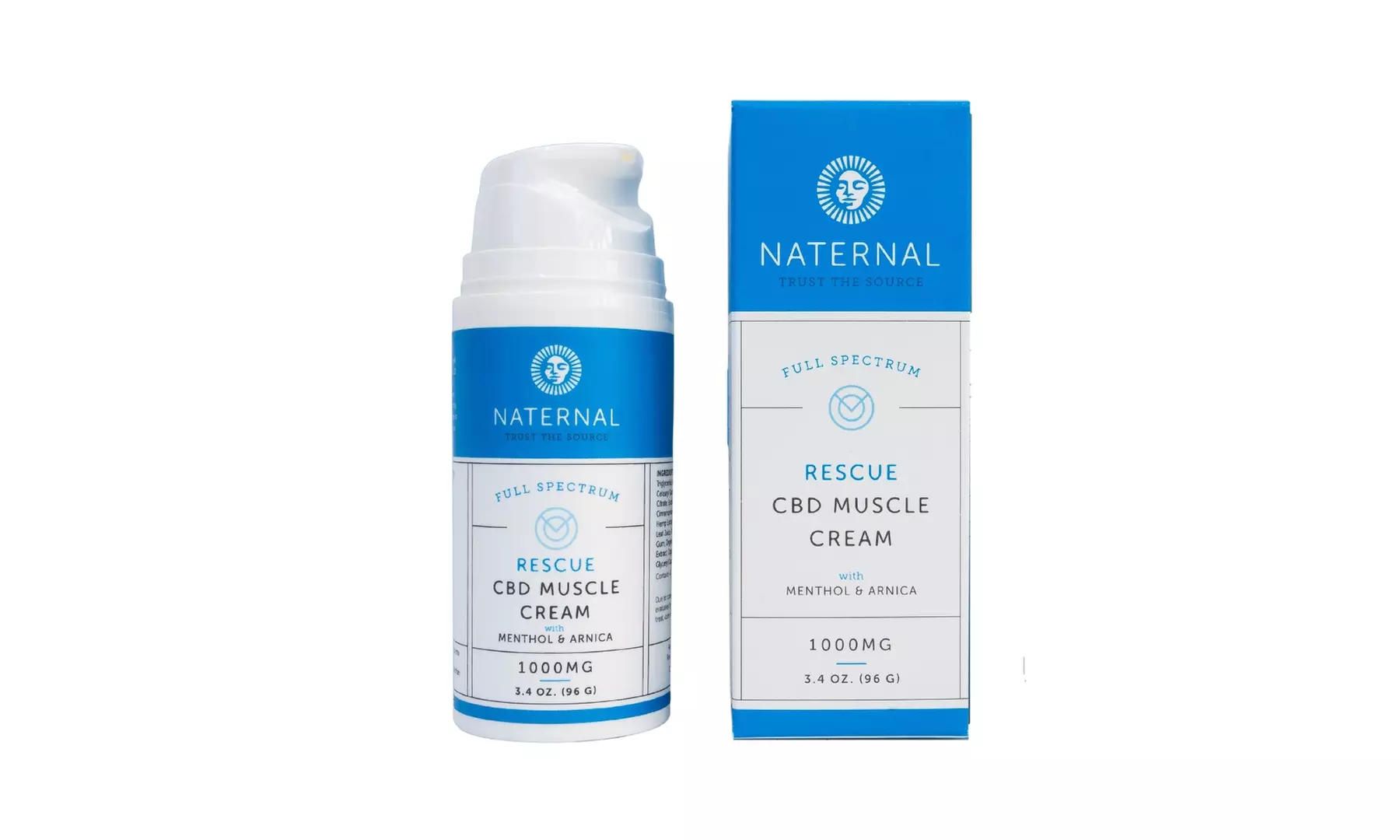 Naternal RESCUE Full Spectrum CBD Muscle Cream, 1000mg and 2000mg - Second Medium