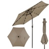 Image 4: 9ft. Patio Umbrella Solar LED Lights Steel Tilt with Crank