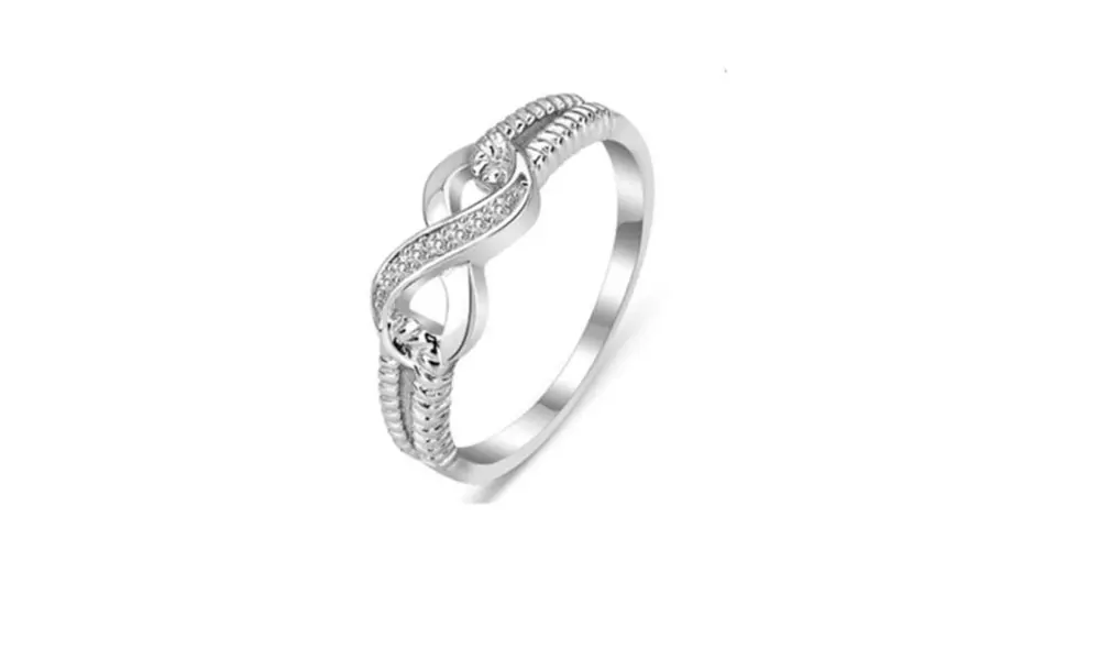 Cubic Zirconia Infinity Band in 18K white Gold - Primary Image