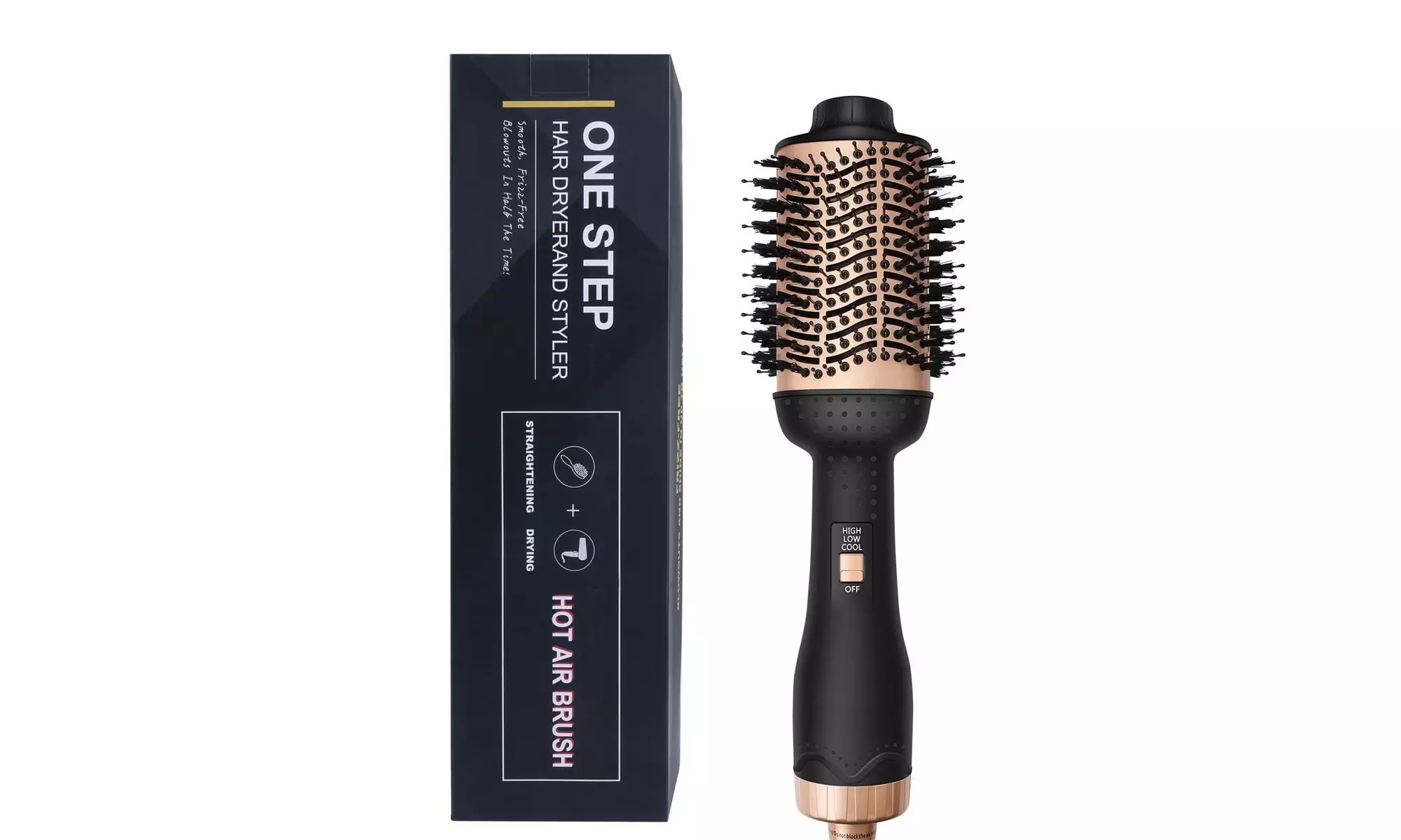 Hot Air Brush Hair Dryer Brush Hair Dryer & Volumizer 3 in 1 Brush Blow Dryer - Second Medium