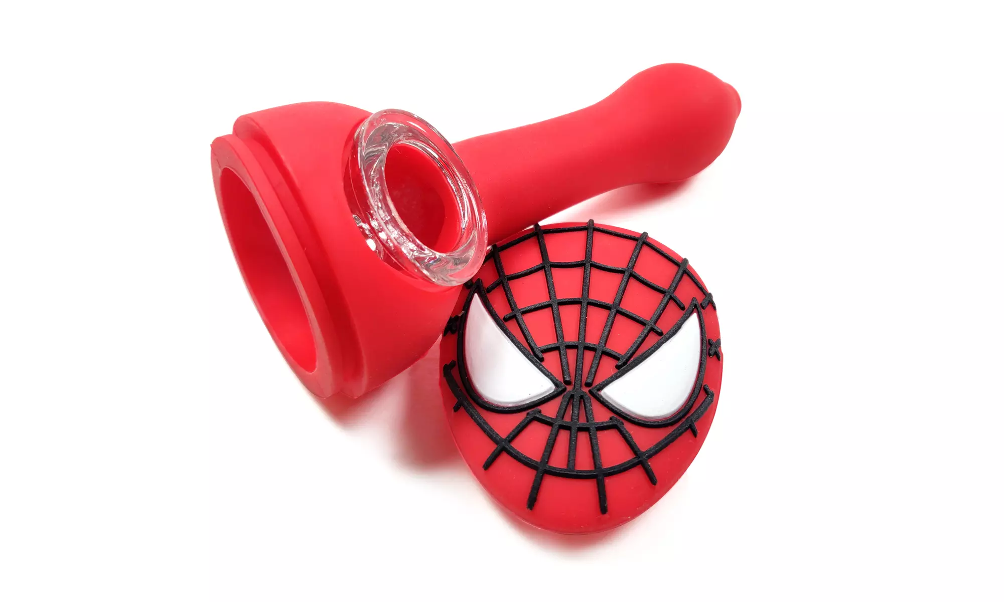 Spiderman Silicone Hand Pipe with Detachable Glass Bowl - Primary Image