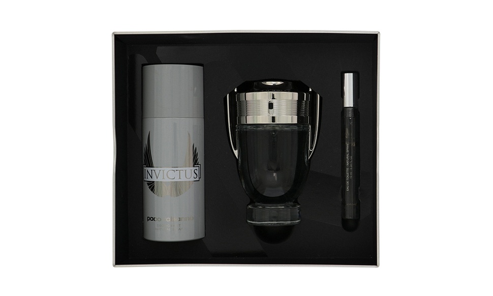 Paco Rabanne Invictus Eau de Toilette 3pc Gift Set for Men