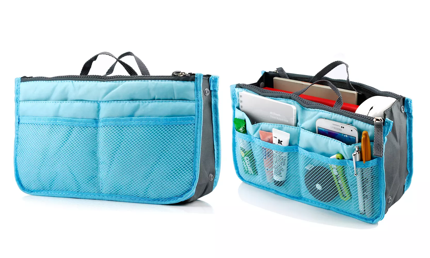 2-Pack:Women's Travel Tote Handbag / Purse Insert Cosmetic Organizer