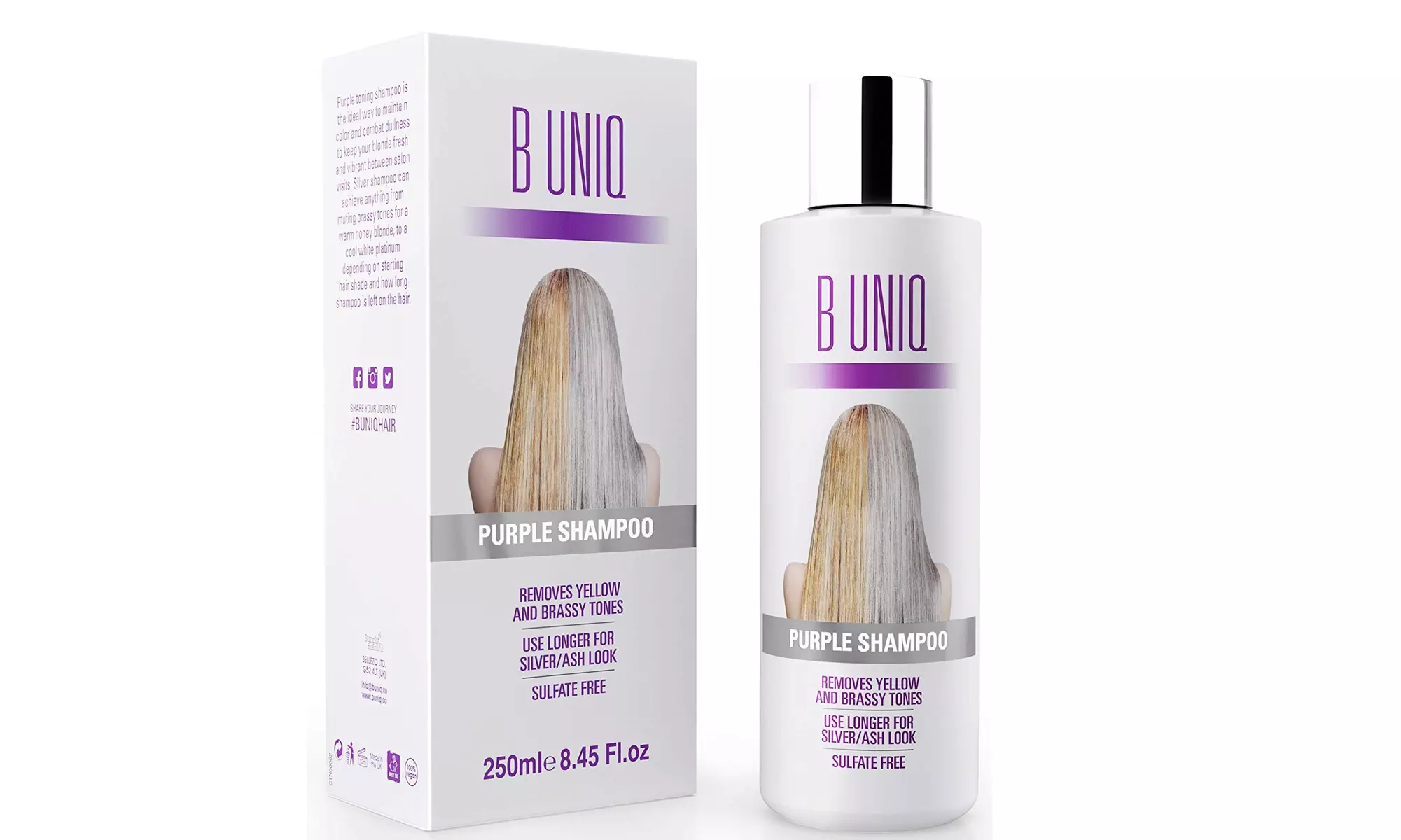  Purple Shampoo For Blonde Hair - Blue Shampoo 8.45 oz  - Second Medium