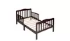 Wooden Baby Toddler Bed Bedroom Furniture with Safety Guardrails Espresso