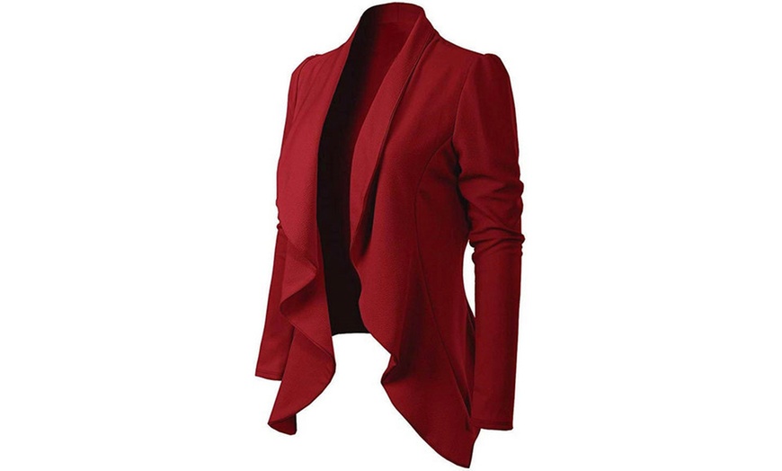 Image 3: Women's Long Sleeve Elegant Business Suit Cardigan Jacket Blazer Tops