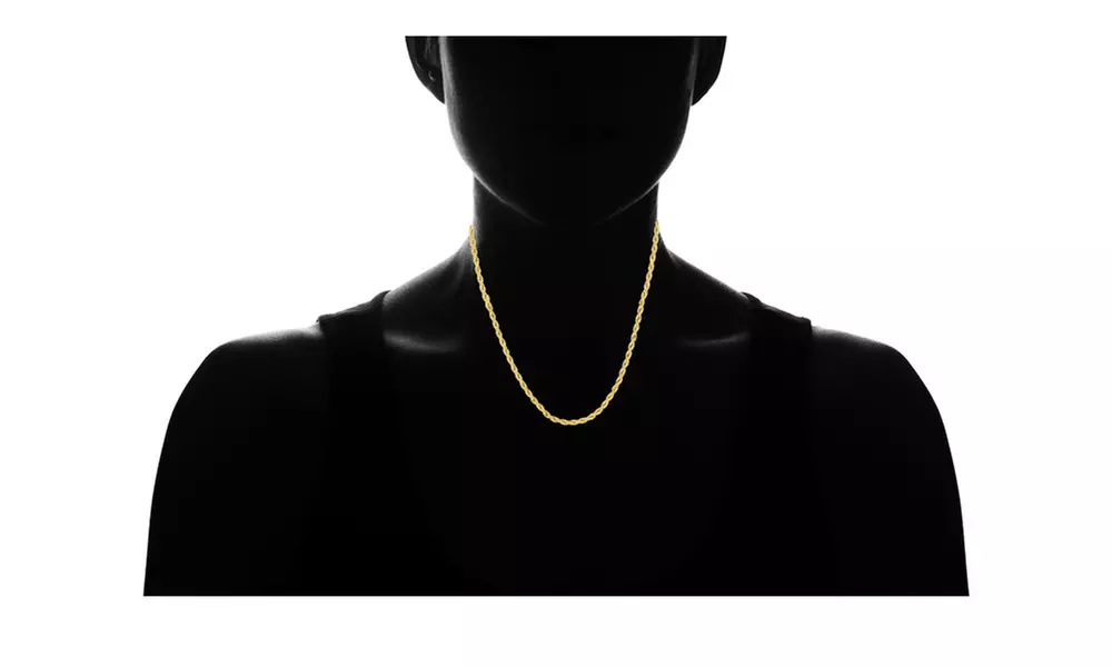 Men's 4MM Diamond-cut Rope Chain Necklace in 14K Gold by Moricci - Second Medium