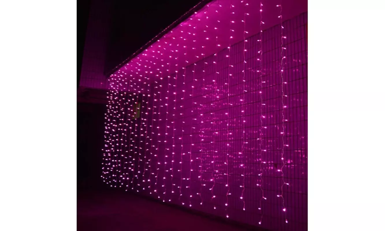 300 Led Window Curtain String Lights with Remote Control - 8 Modes - Primary Image