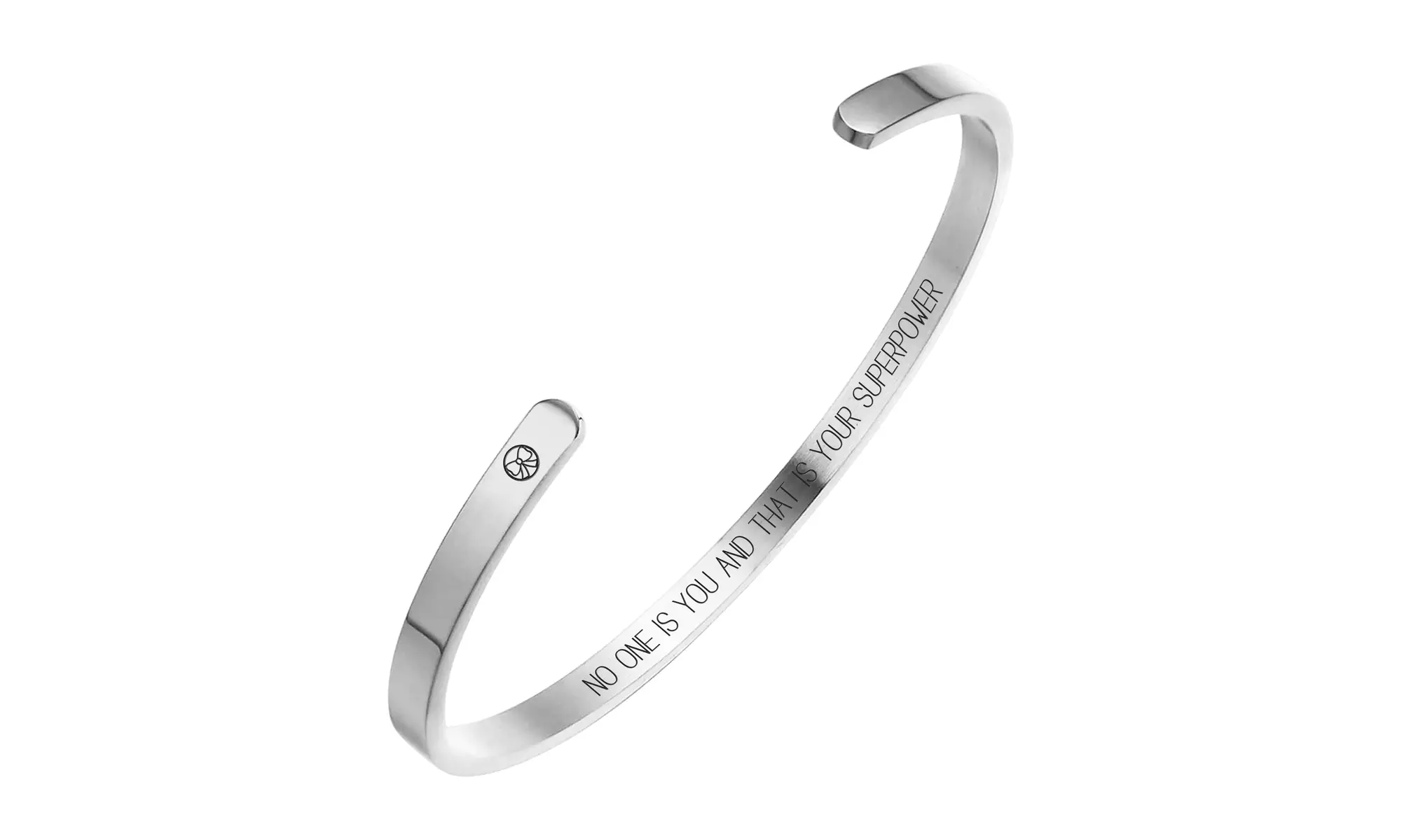Stainless Steel Stack-able Inspirational Cuff Bracelet By Pink Box - Second Medium