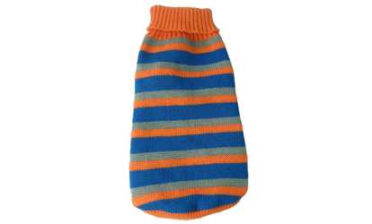 Heavy Cable Knit Striped Fashion Polo Dog Sweater