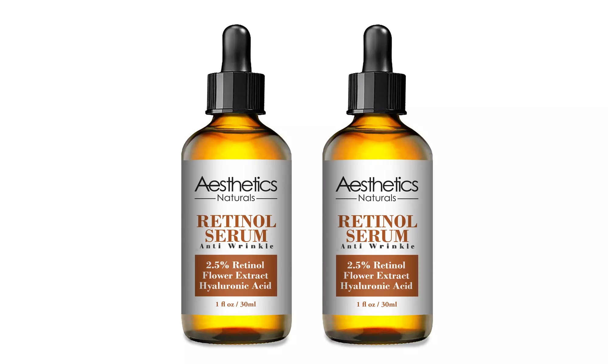 Aesthetics 2.5% Retinol Anti-Wrinkle Hyaluronic Serum (1 or 2-Pack)
