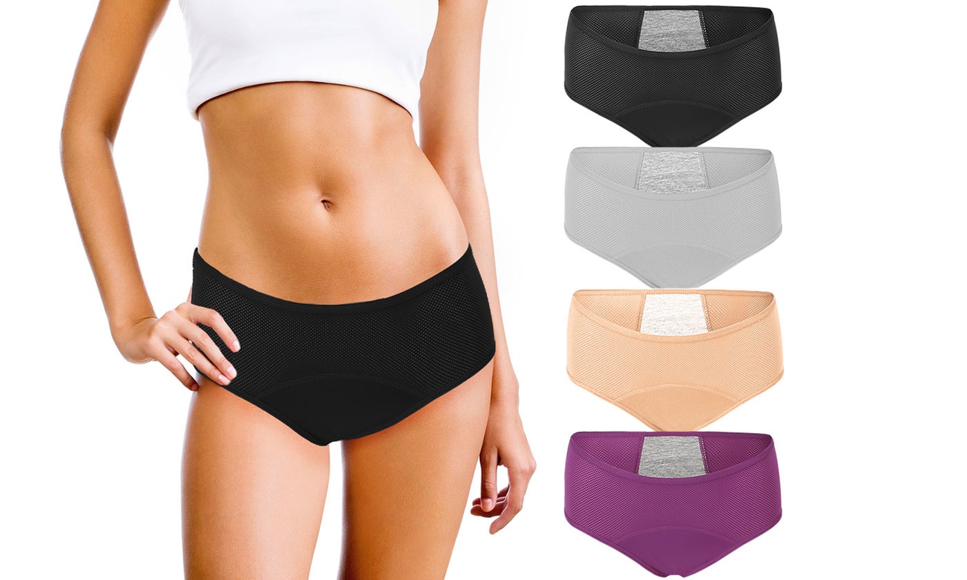 2 Pack Women Menstrual Period Underwear Breathable Leak Proof Panties Briefs
