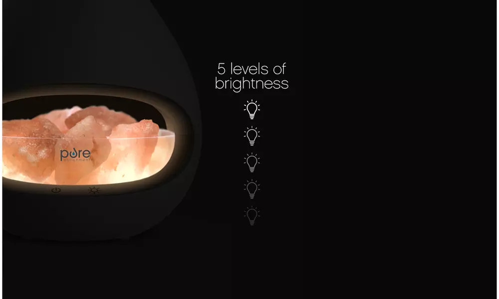 PureGlow Crystal Himalayan Salt Lamp & Ultrasonic Essential Oil Diffuser