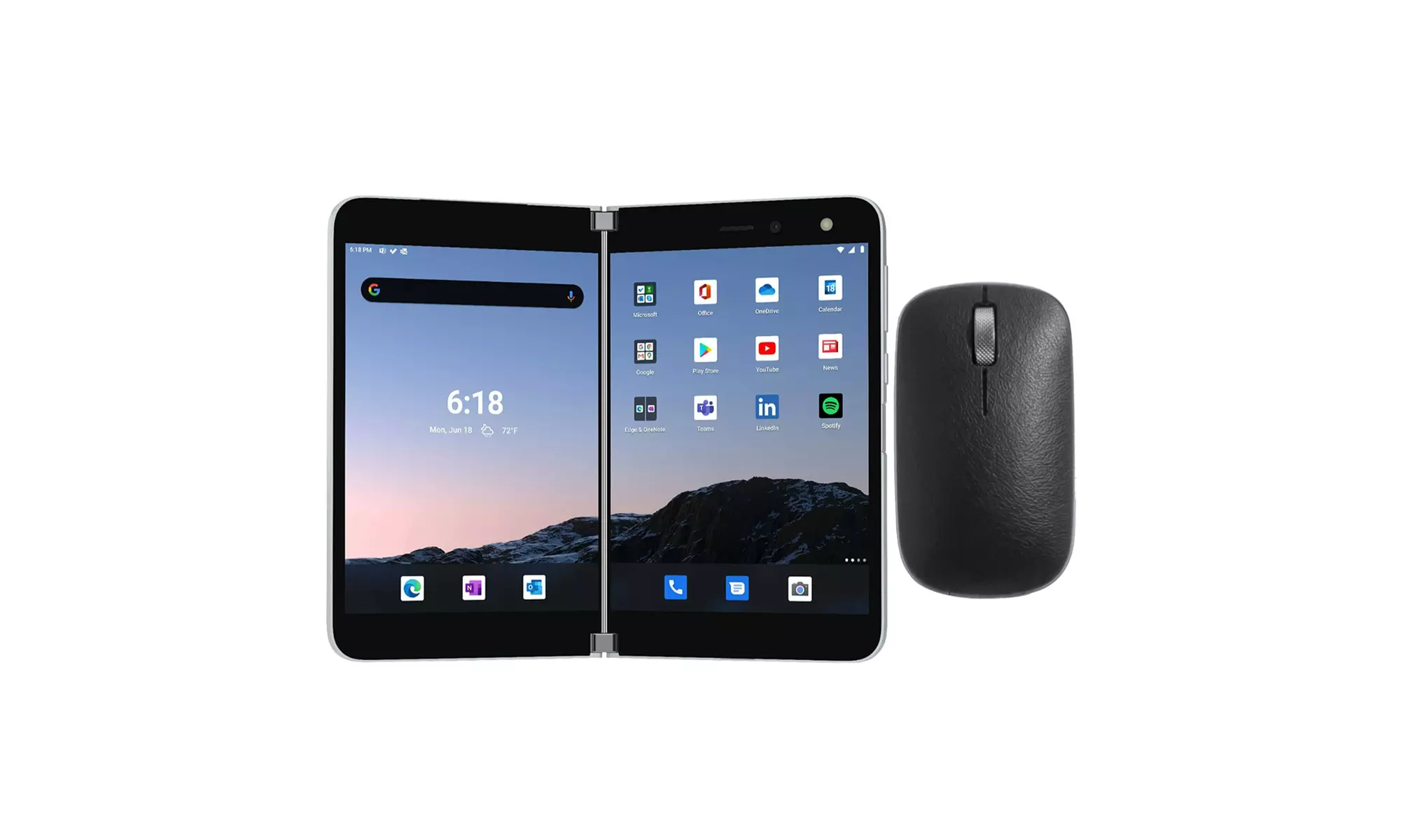 Microsoft Surface Duo LTE Unlocked 128GB Storage Tablet w/Leather Wireless Mouse - Primary Image